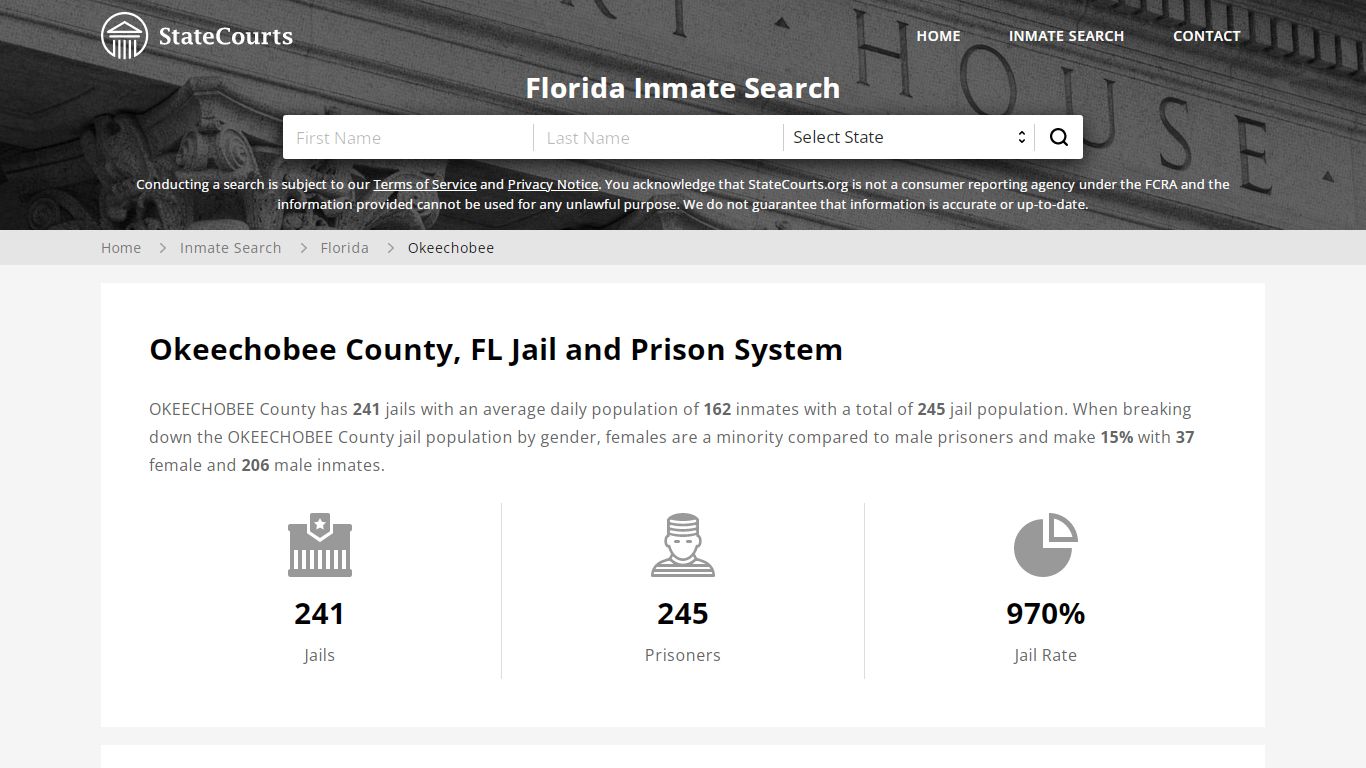 Okeechobee County, FL Inmate Search - StateCourts