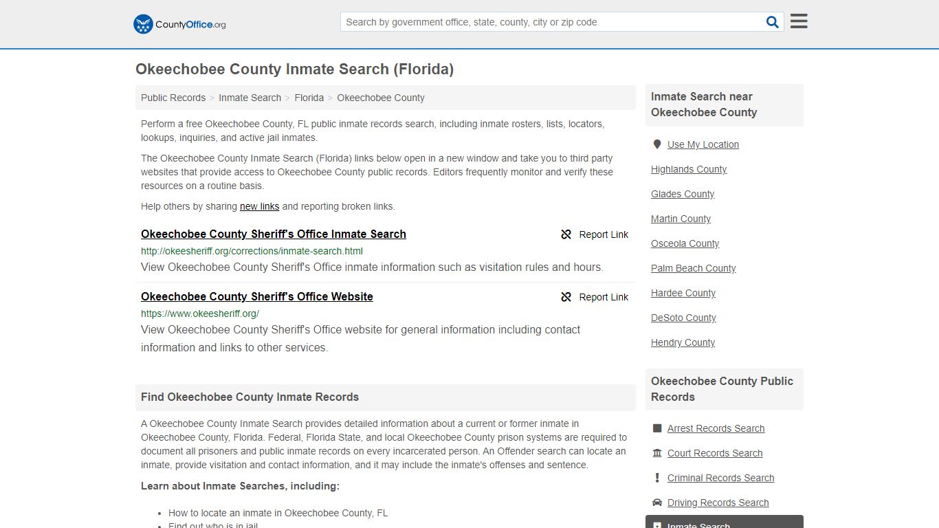 Inmate Search - Okeechobee County, FL (Inmate Rosters ...